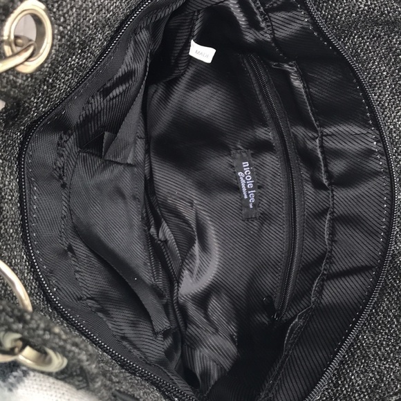 NICOLE Lee Collection beaded fabric tweed handbag - Picture 7 of 10